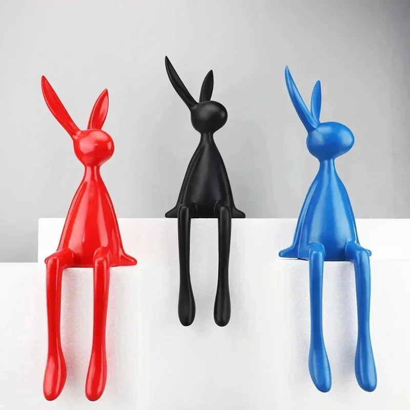 

45cm Light Luxury Rabbit Sitting Posture Ornament 2025 Nordic Living Room Foyer Tabletop Decoration Resin Art creative Sculpture