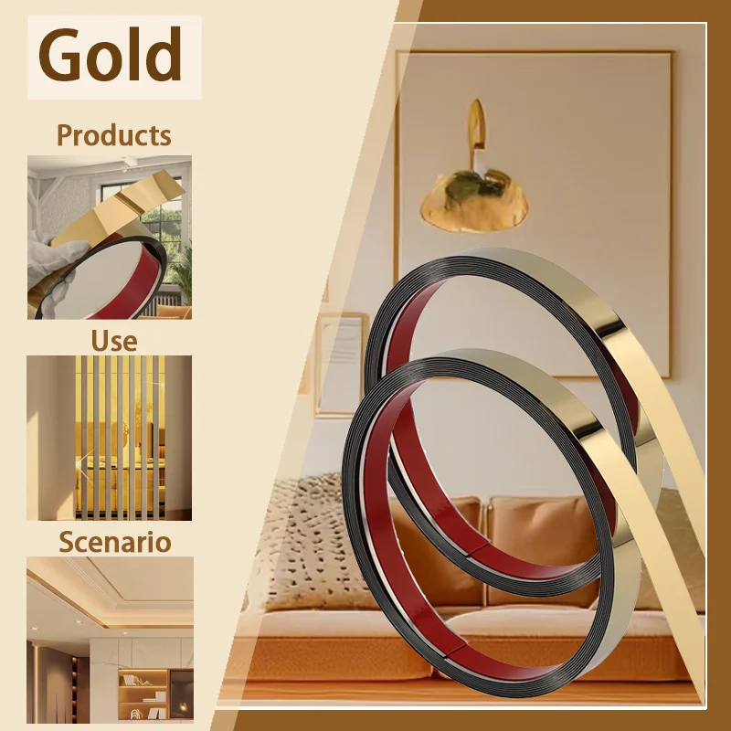 15 Meter Long Self-Adhesive Stainless Steel Decorative Strip, Beautifully Decorated Walls, Ceilings, And Suspended Ceilings.