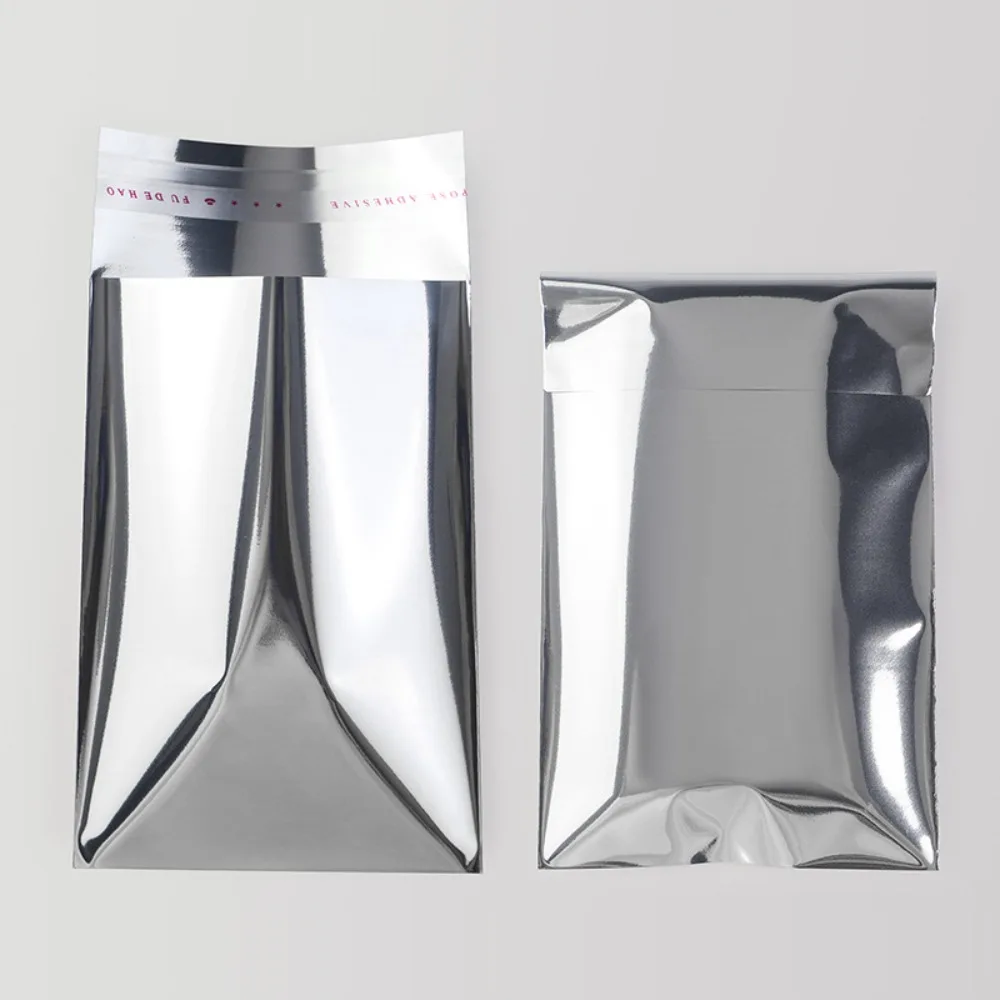 100pcs New Aluminum Foil Self-Sealing Packaging Bags Silver Self-adhesive Photocard Card Holder Idol Card Sleeves Documents