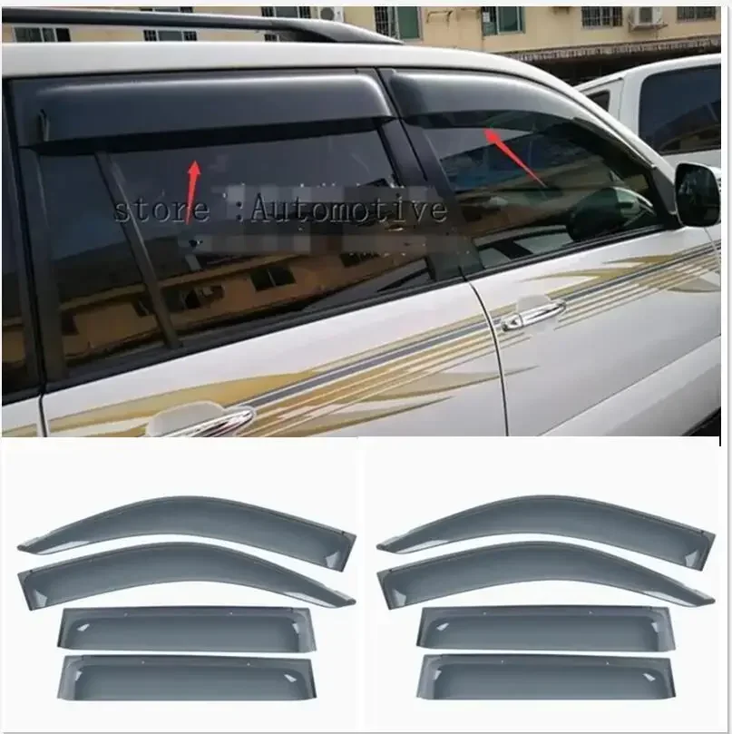 

03-09 for Toyota Prado FJ120 Land Cruiser Window Visor Deflector Sun Rain Shade Vent 2003 2004 2005 2006 2007 2008 2009