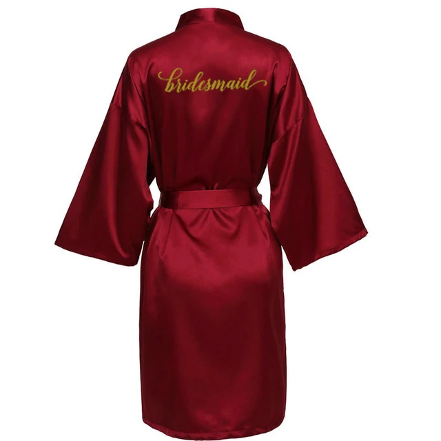 Women sexy Burgundy robe bride kimono satin robe women Bathrobe wedding robe sister mother of the bride groom bridesmaid robes