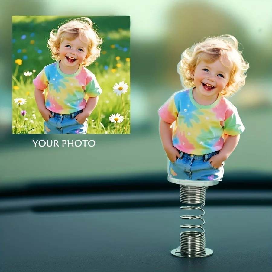 Personalized Acrylic Photo Ornament | Car Swing/Fixed Decor | Gift for Family Friends, Bedroom Living Room Table Decor view 3