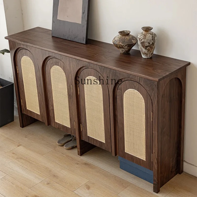 

Japanese-style entrance rattan entrance cabinet Opposite door storage wine cabinet