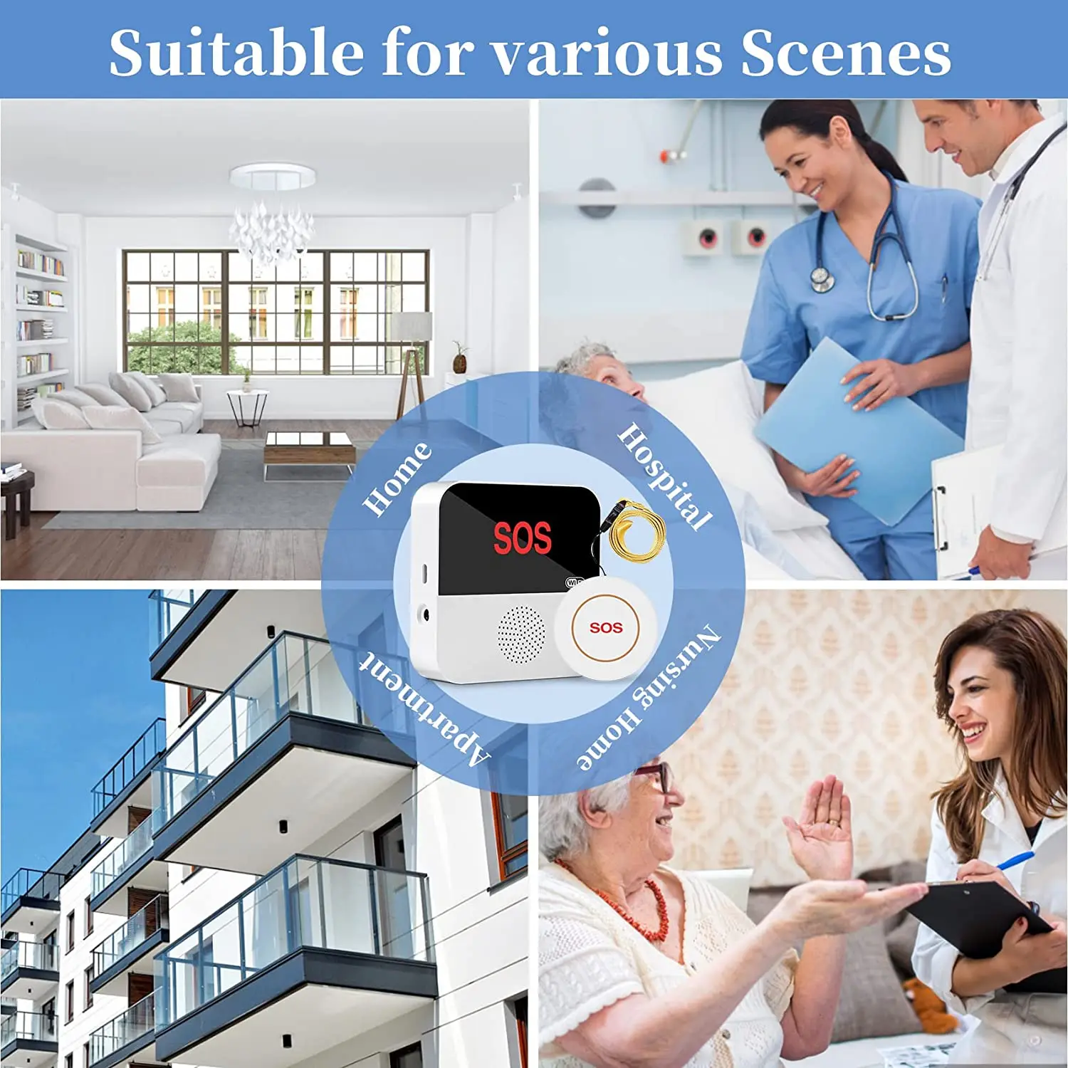 Wireless SOS Button for Emergencies Smart Call For Help Security Panic Emergency Button with 433MHz Home Alarm System