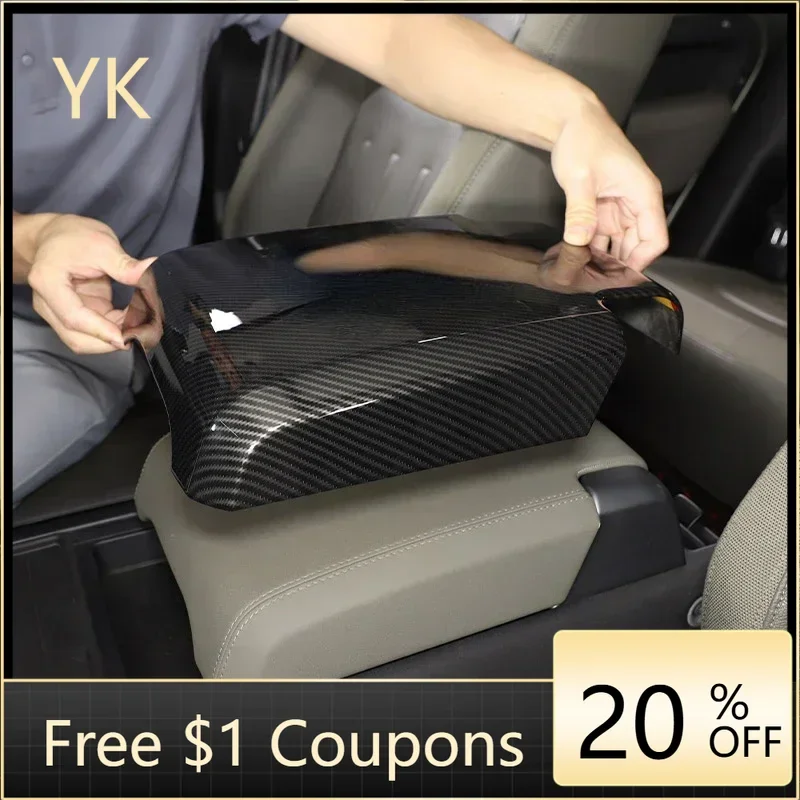 

Для Land Rover Defender 90 110 130 2020-2024 ABS углеродное волокно автомобильный подлокотник ящик для хранения крышка отделка внутренние автомобильные аксессуары