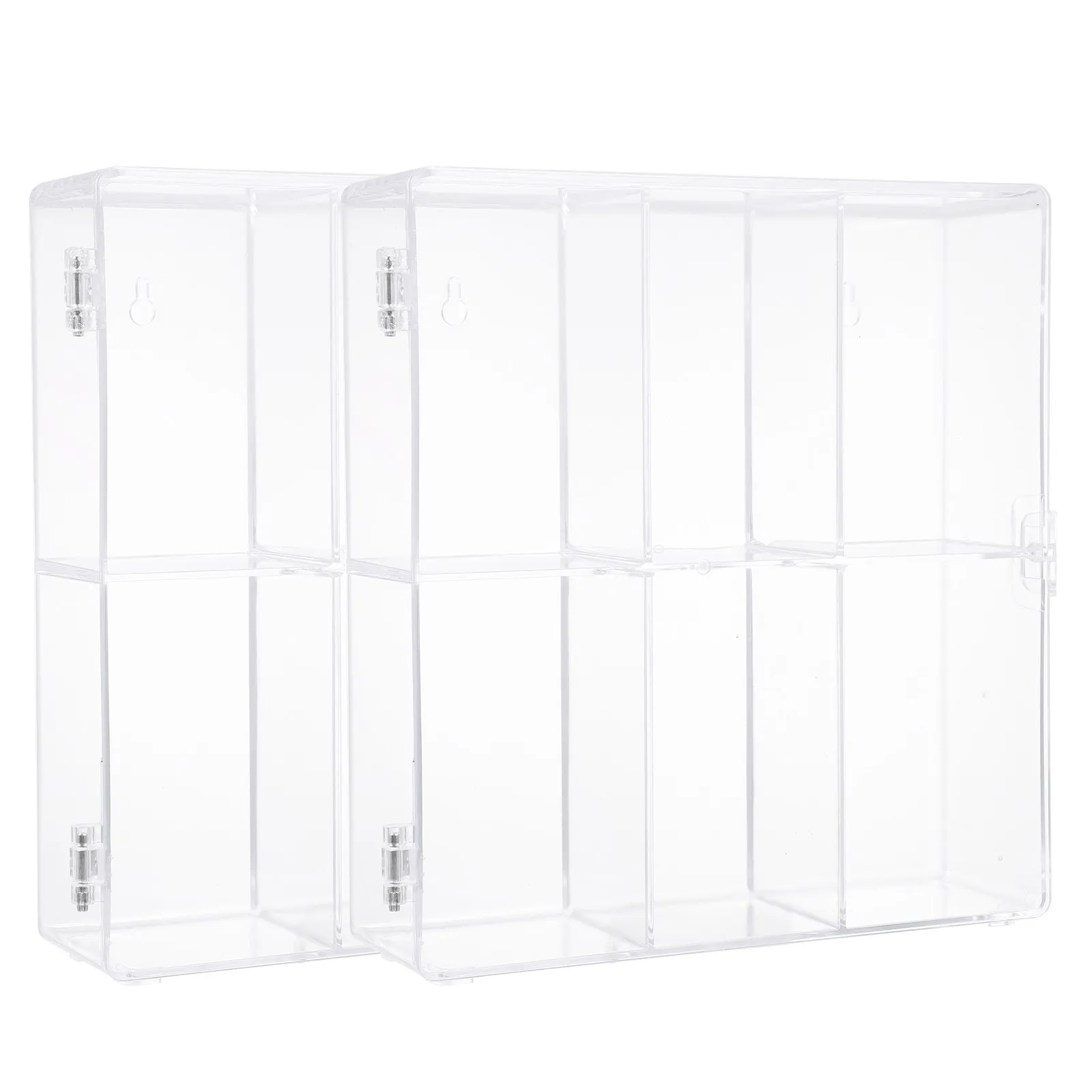 

2Pcs Transparent Display Box High Clarity Desktop Storage Organizer for Artworks Hand Puppets Clear Showcase Case Acrylic