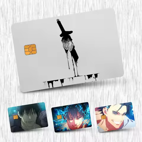 Anime Fushiguro Toji Card Stickers Credit Card DIY Card Protector Stickers Waterproof Film Skin Cover