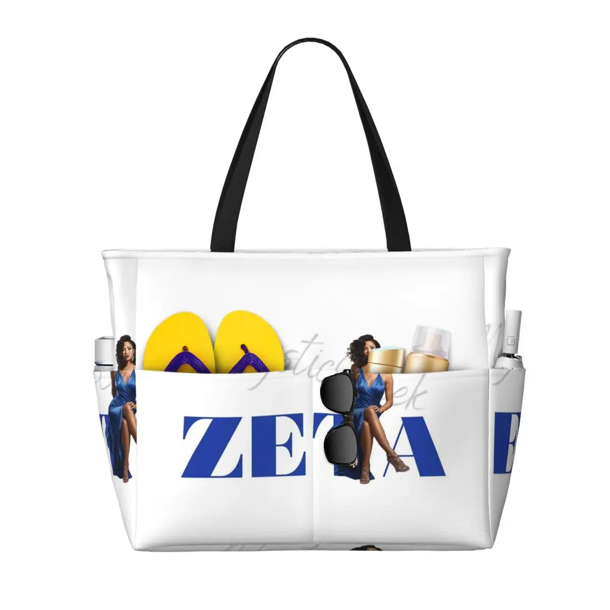 

Zeta Phi Beta Sorority Greek Letter 1920 Beach Tote Bag Sport Gym Yoga Duffle Large Tote Bag Women Travel Bag Fitness bag