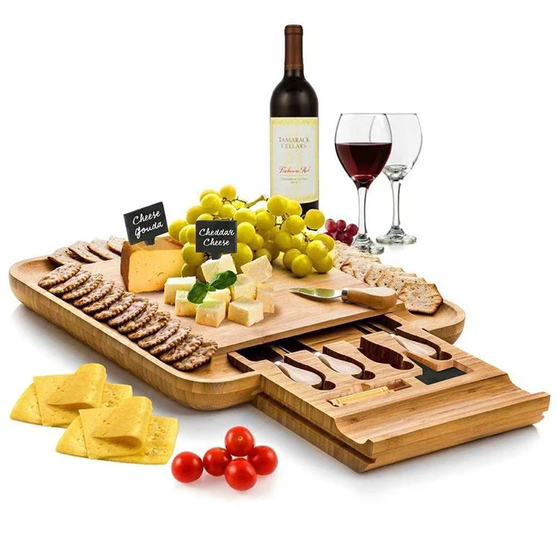 [Natural Bamboo] Cheese Cheese Board Set Western Fruit Tray