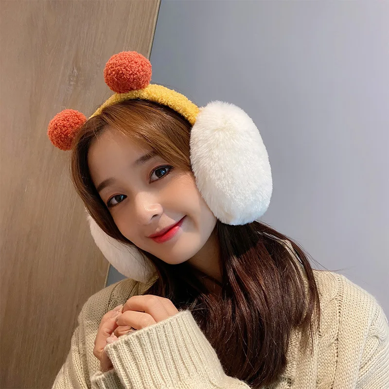 Desenhos animados bonito earmuffs para manter quente mulher inverno bonito estudante inverno earmuffs anticongelante earmuffs acessórios de inverno para mulher