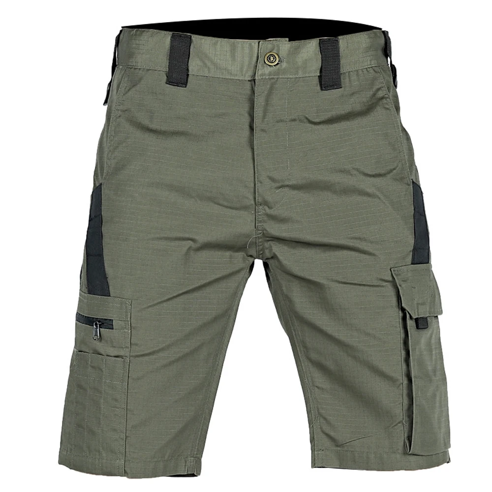 Tactical Shorts Summer Men  Short Pants Outdoor Waterproof Multi-pocket Bermudas Camo Ripstop Cargo Cropped Trousers Zip