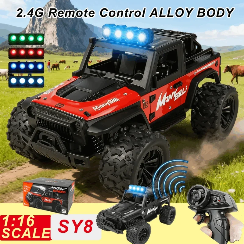 

Новый радиоуправляемый автомобиль 1:16, 2,4 ГГц, 20 км/ч, модель со светодиодными фонарями, 2WD, внедорожный автомобиль с дистанционным управлением, альпинистский автомобиль, уличные машинки, игрушки для дрифта, подарок для мальчика