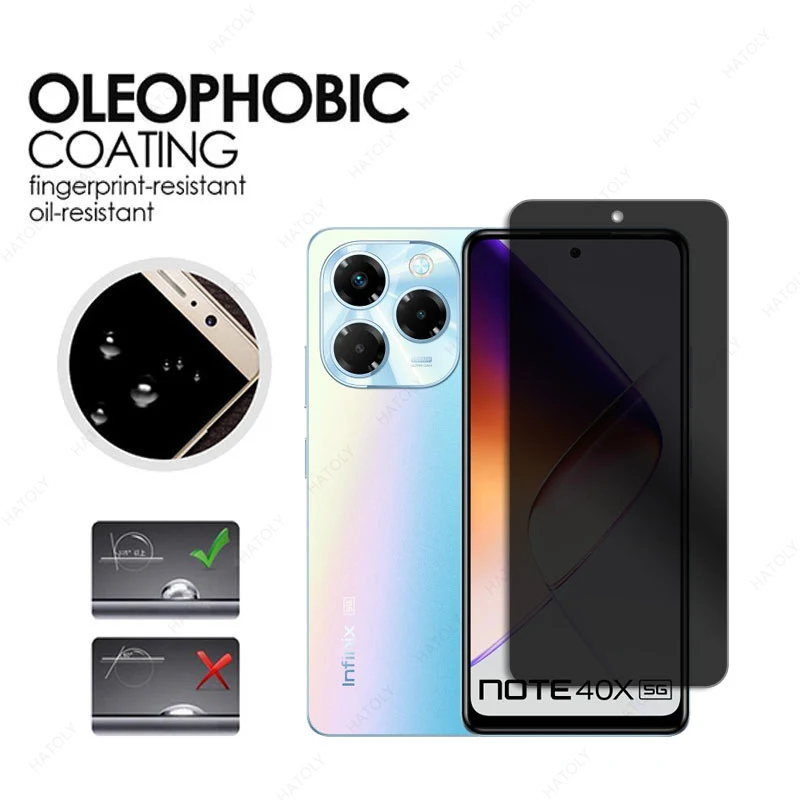 

Защита экрана для конфиденциальности для Infinix Note 40X 5G для Infinix Note 40 5G защита для камеры из антишпионского стекла для Infinix Note 40 4G