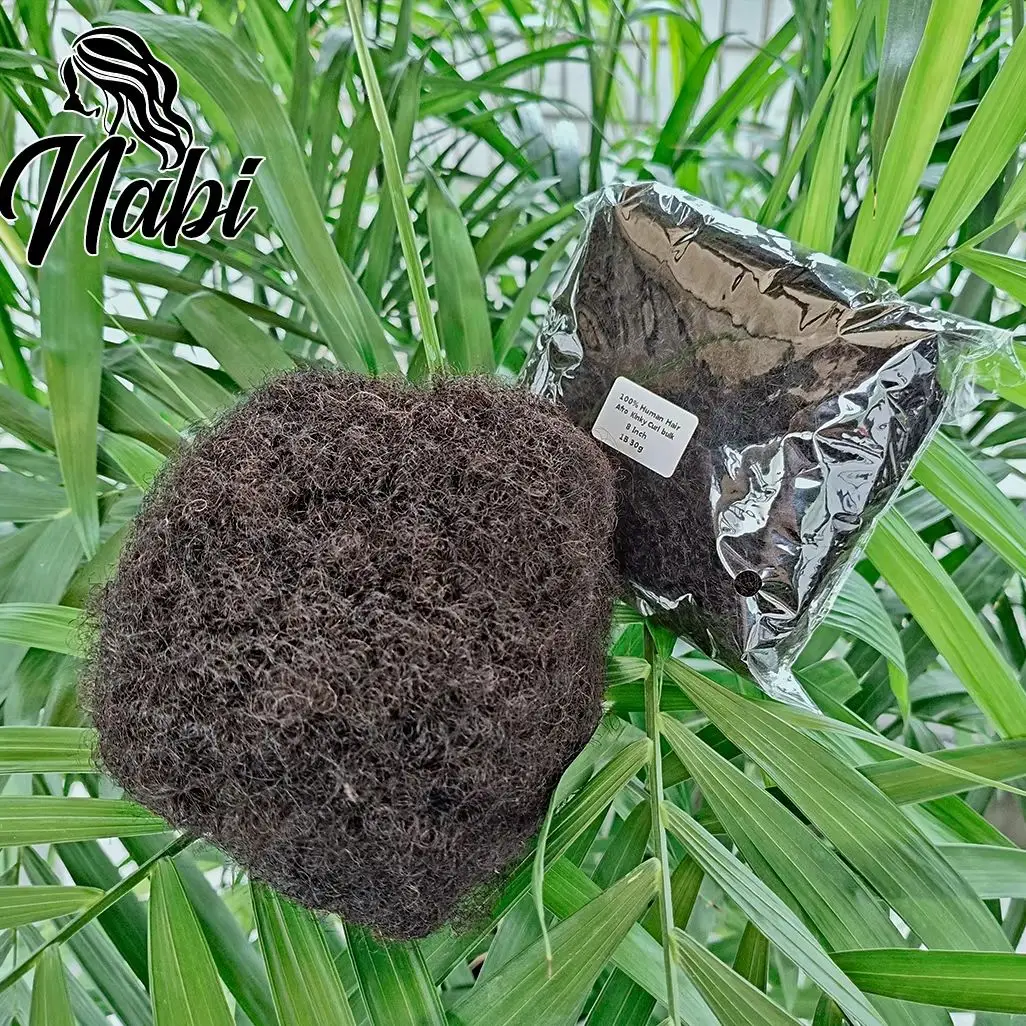 

Nabi Afro Kinky Массовые человеческие волосы для локонов Плетение волос Массовые 8-дюймовые бразильские волосы Remy без утка Натуральный цвет