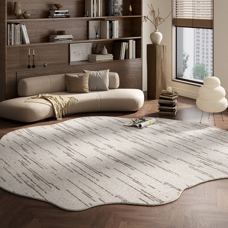 Irregular American Retro Carpet Living Room Special Shaped Bedroom Bedside Non Slip Carpets Light Luxury Sofa Waterproof Rug