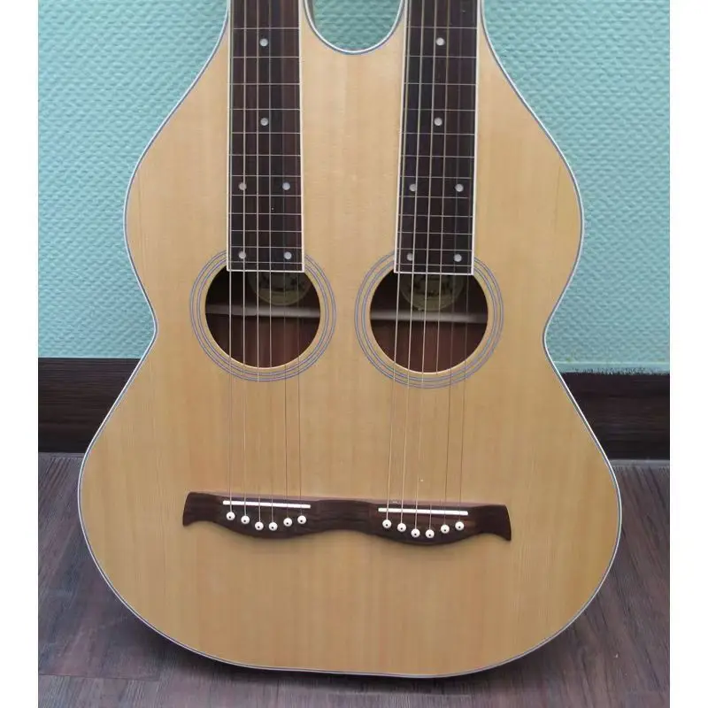Double Six Strings Hawaiian Wood Guitar 40-Inch  with Mahogany Back/Side