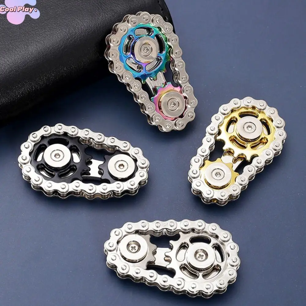 

Chains Gear Fidget Spinner Spinning Top Fingertip Sprocket Hand Spinner Chain Gear Gyroscope Metal Wheel Gear Chain Gyroscope