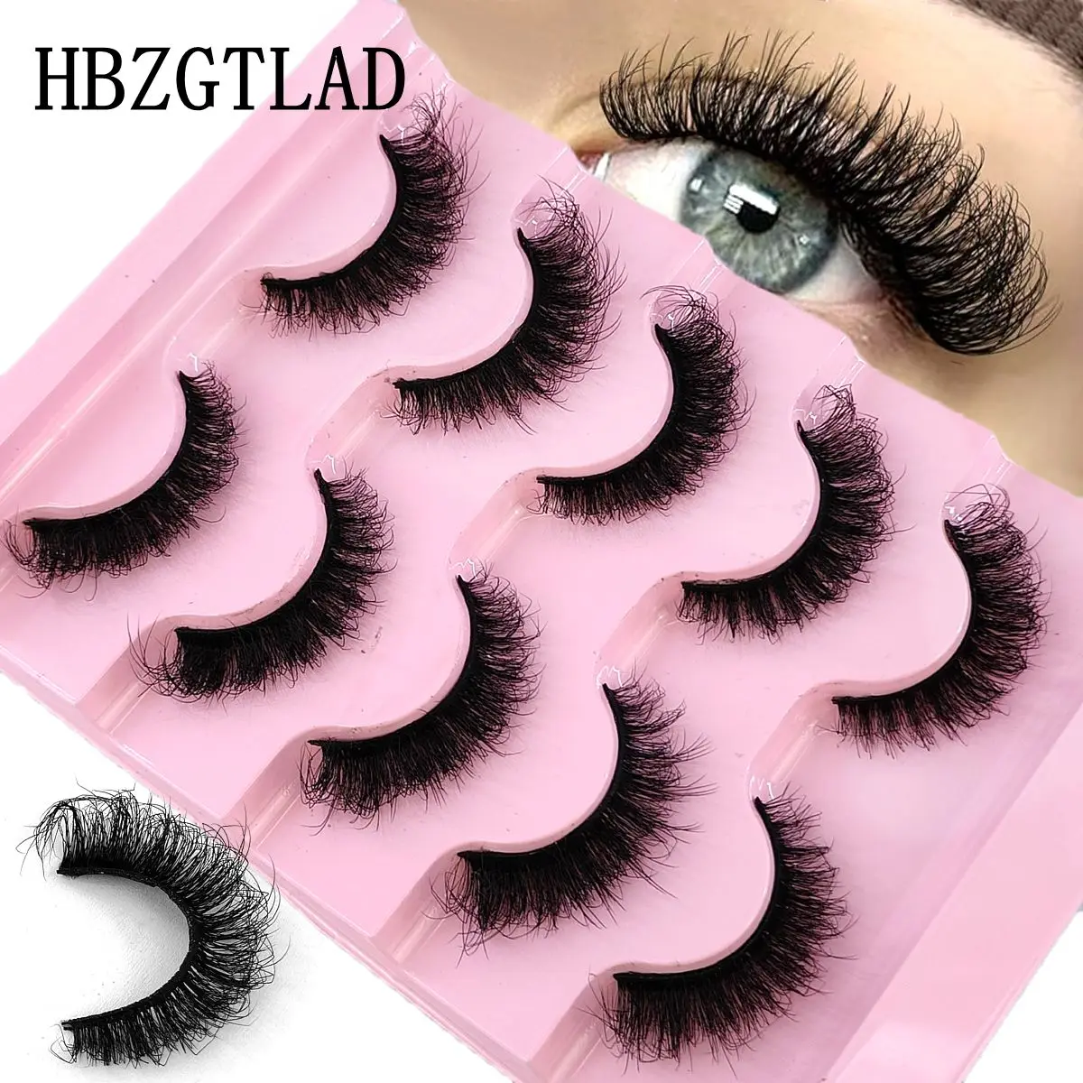 5 pares de pestañas suaves y tenues, volumen 6D, pestañas postizas de visón esponjosas, pestañas de volumen gruesas naturales, pestañas postizas naturales