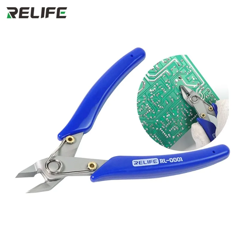 RELIFE RL-0001 Diagonal Pliers High Hardness and Precision Electronic Wire Cutting Nipper Mobile Phone Repair Cable Cutter