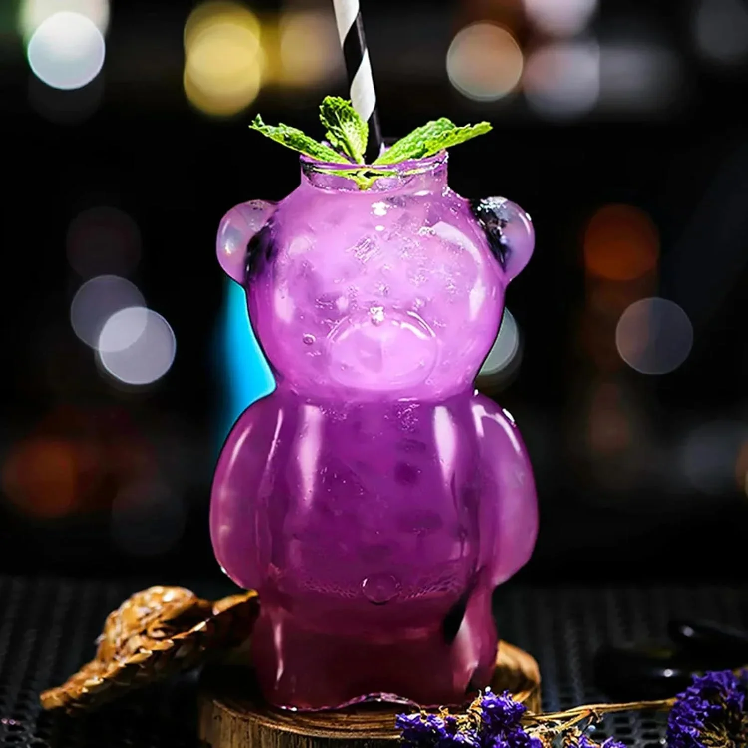 كوب قهوة على شكل دب مع قش ، كوب زجاجي كرتوني لطيف ، هدايا عيد الميلاد وعيد الميلاد للنساء والأطفال والأصدقاء