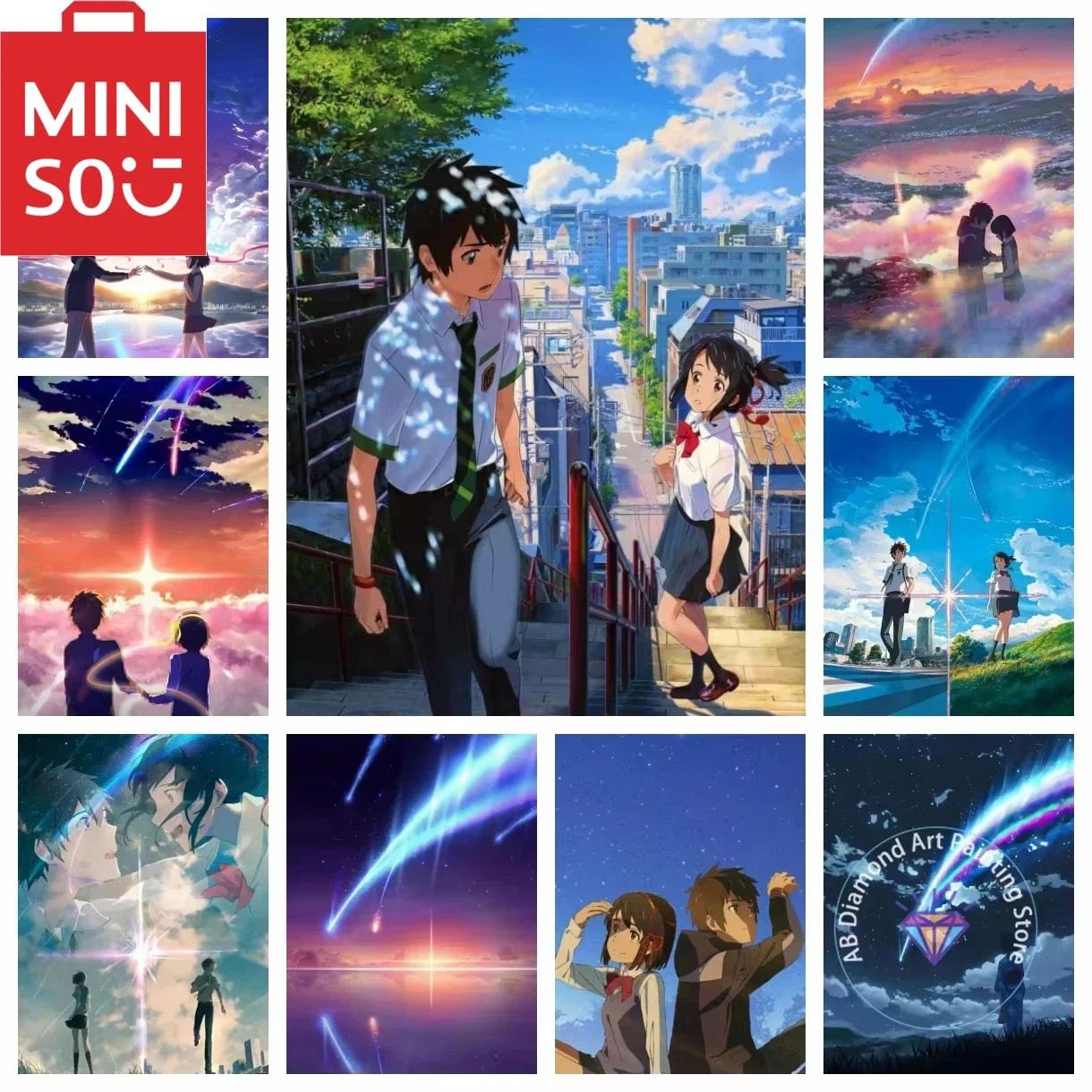 

Картина маслом по номерам, ваше имя, японские аниме-фигурки, украшение для дома, живопись, стена, декор для спальни, комнаты, подарочные рамки