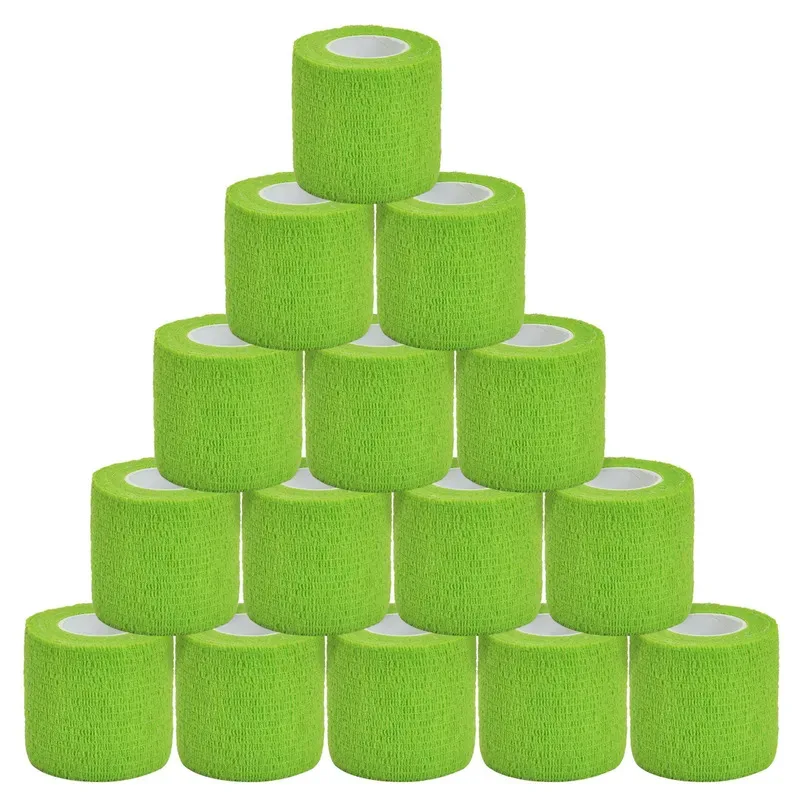 

1/10/15pcs 5cm Grass Green Sports Elastic Tattoo Grip Bandage Non-Woven Self-Adhesive Finger Protection Tattoo Accessories