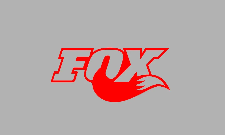 قطعة واحدة من ملصقات Fox Shocks Motocross MX من الفينيل مقطوعة بالقالب - شارات مقاومة للماء، ديكور خارجي متين للسيارات وركوب الدراجات