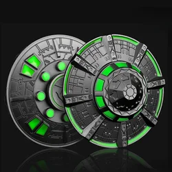 Cool Spaceship UFO Fidget Spinner EDC Metal Alloy Luminous Fingertip Gyroscope Relaxing Toys for Adults Children Anti Anxiety