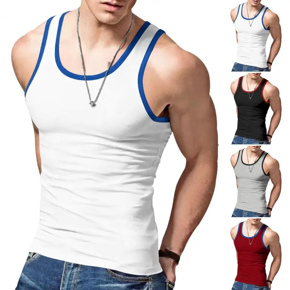 New Summer Sleeveless Comfortable Vest Sweatshirt Fitness Training Sports Top Men's Round Neck Casual Fitness Clothing