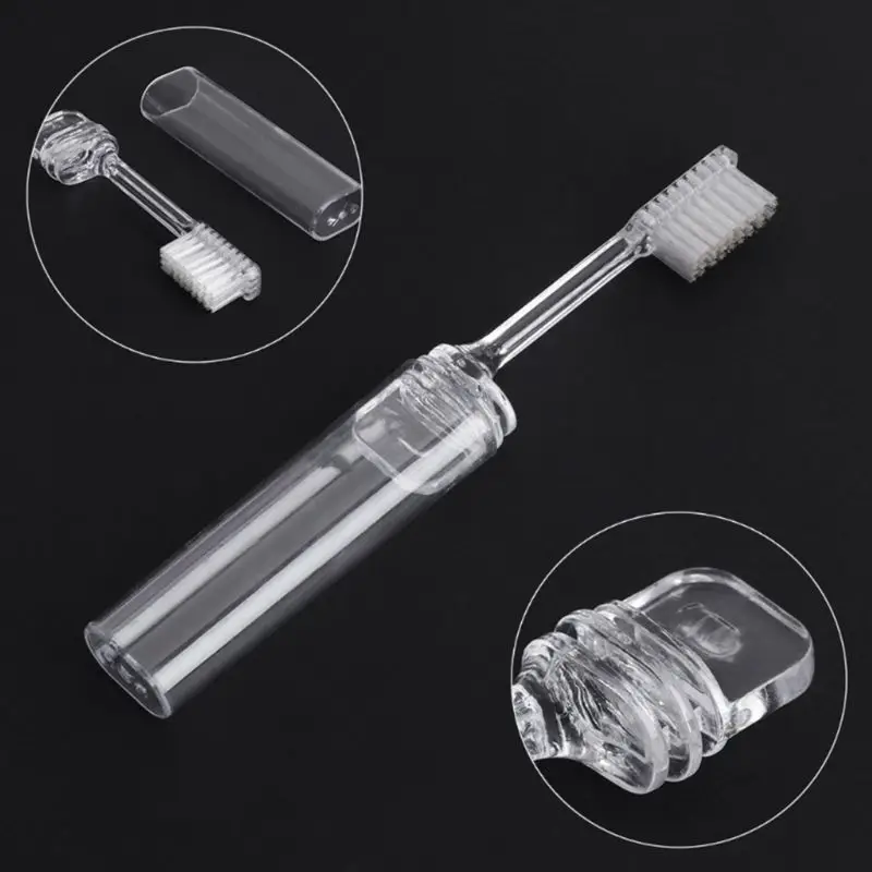 Brosse à Dents Transparente Portable Pliante en Plastique, Poils Souples pour en Plein Air, Hôtel, Busniess, Camping, 10 Pièces