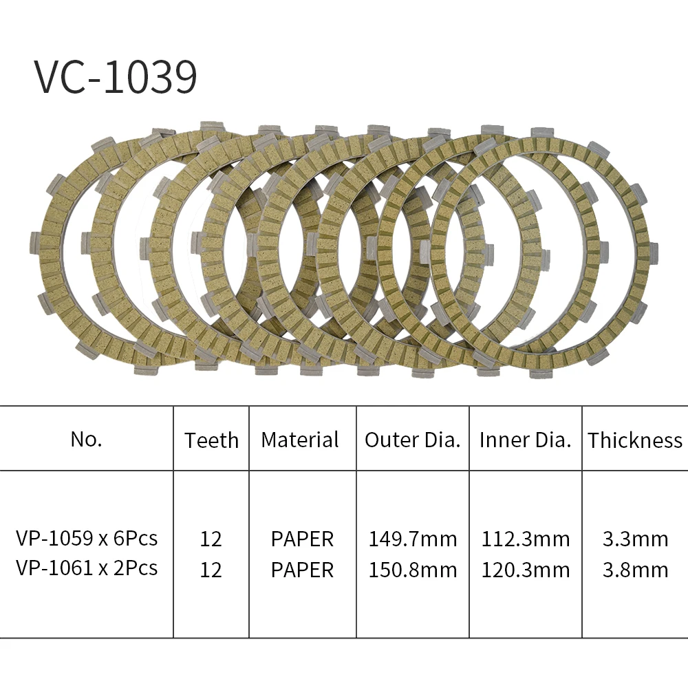 For Honda CB1000RA ABS Model 2013 to 2017 CBR1000RR Fireblade 2004-2007 Motorcycle Clutch Friction Plates 8PCS Paper Based Kits