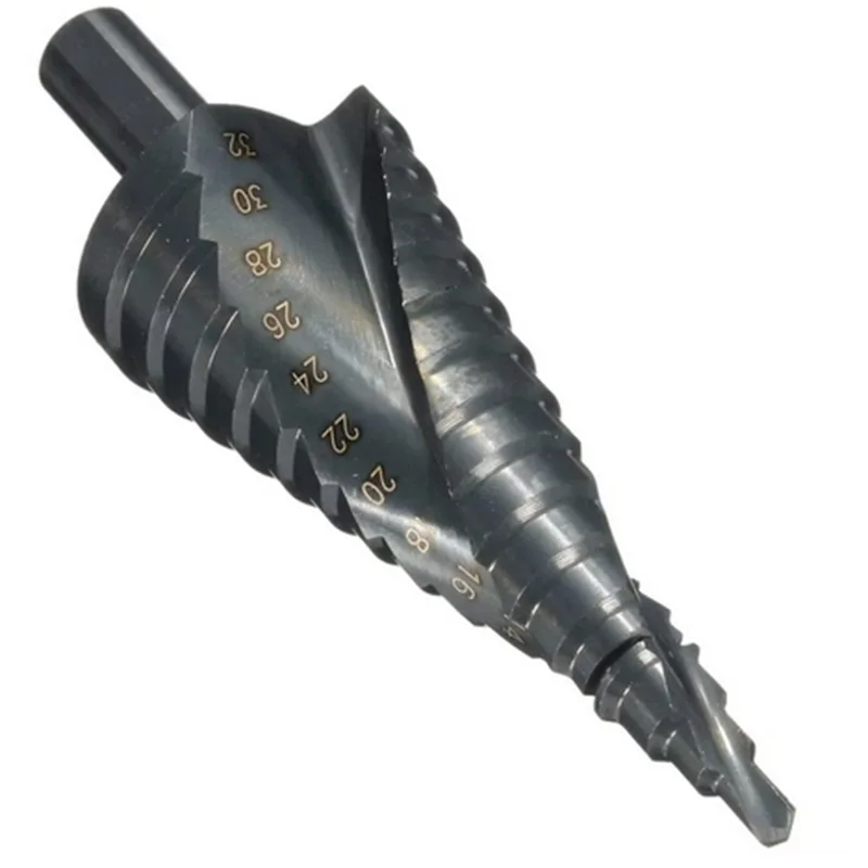 3 pçs hss cobalto passo brocas bit 4-32mm aço de alta velocidade nitrogênio espiral triângulo haste broca conjunto para cone de metal