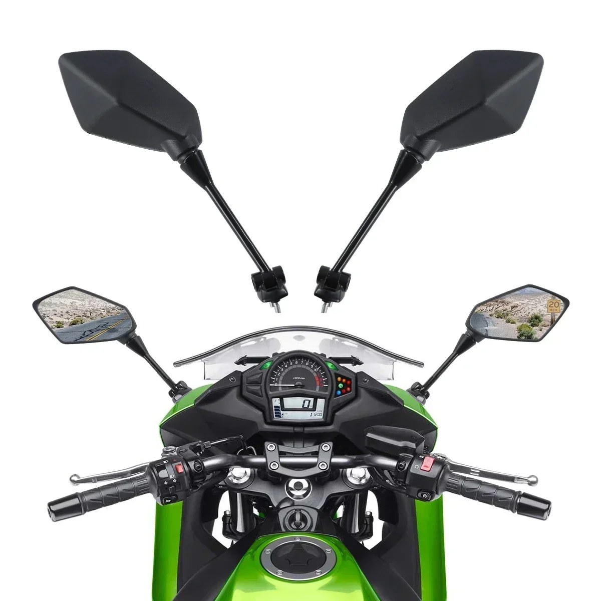 Acessórios da motocicleta Espelhos para Kawasaki Ninja 650R 2009-2015 Z1000SX 2011-2014 ER6F ER-6F 2009-2016 400R 2010-2014