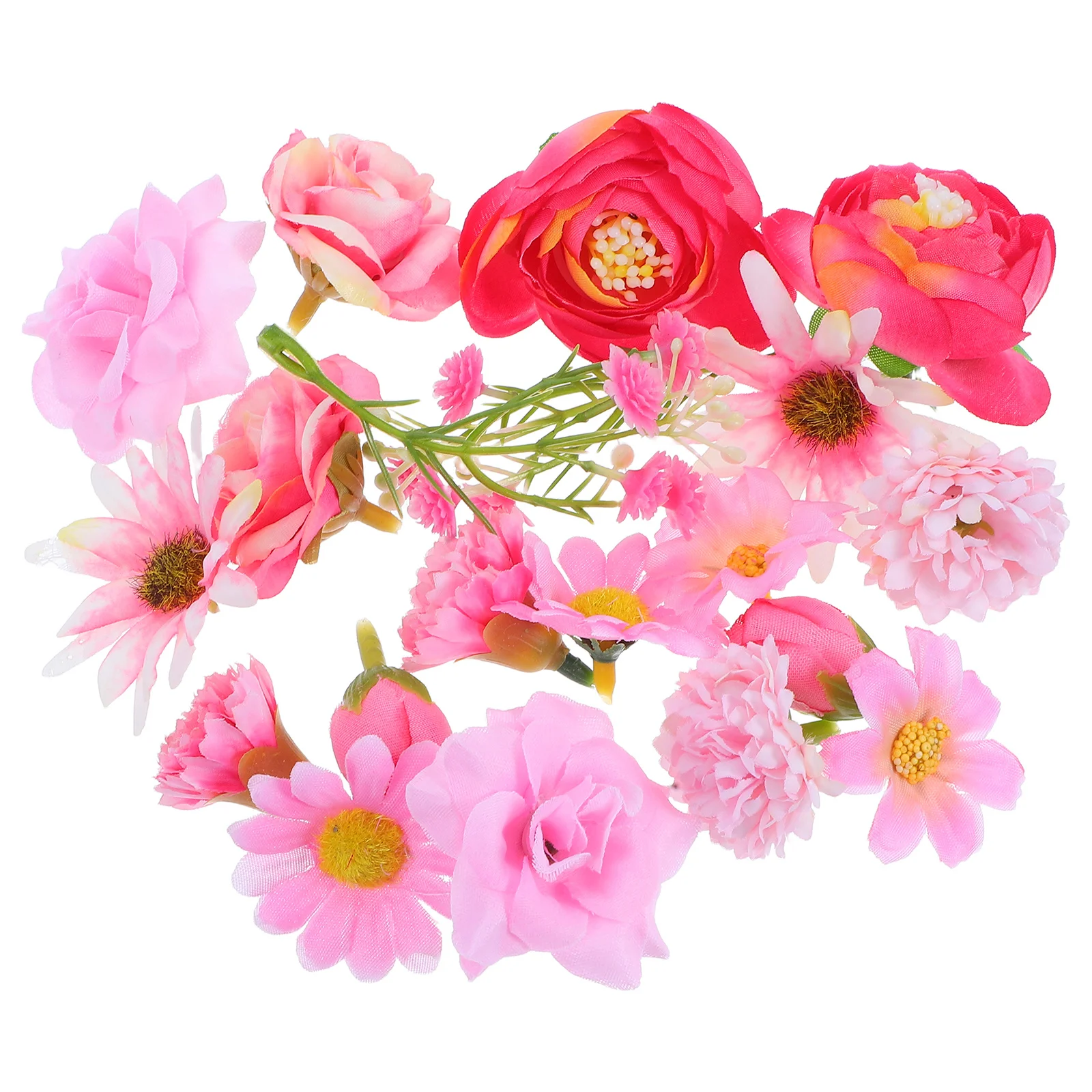

20Pcs Artificial Flower Heads High Realism Faux Daisy Mini Fabric Flowers for Wedding Hair Accessories Craft Projects