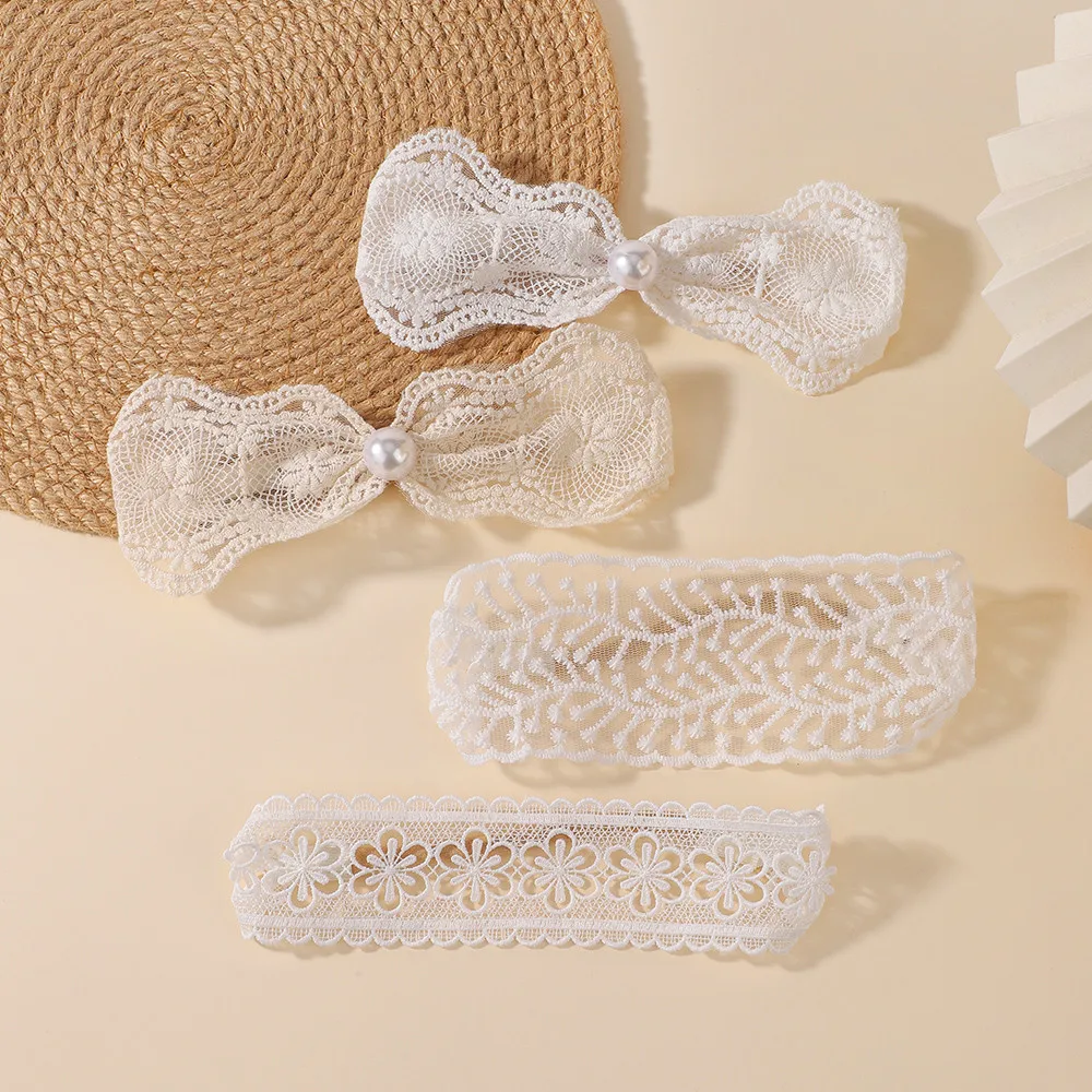 JOLLYPASS Süßes Spitzen-Stirnband mit durchbrochener Stickerei und Schleife für Babys, Nylon-Turban, elastische Haarbänder, Haarschmuck für Neugeborene – Detail 6