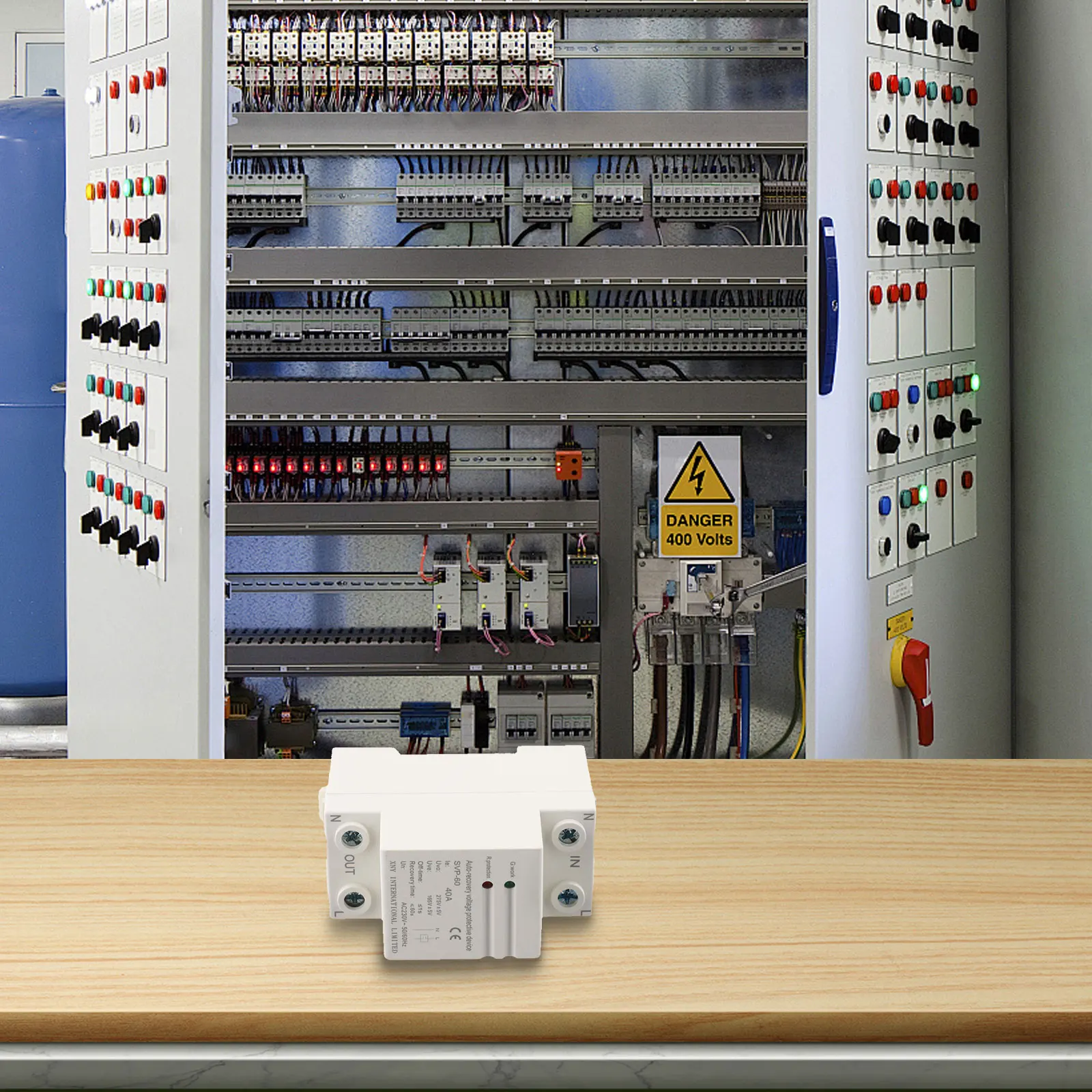 Adjustable Current Protector Energy Efficient Device Single-Phase Protector White Overvoltage for protection Residential Use