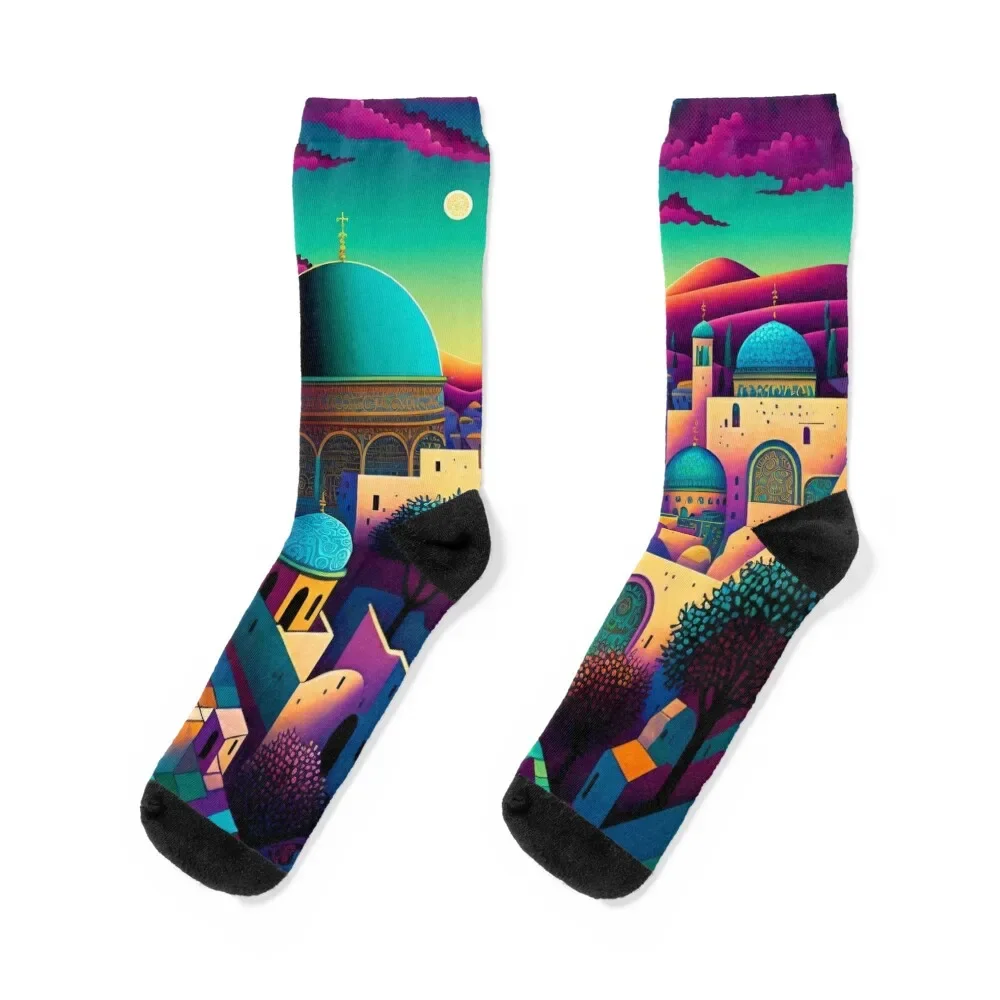 

Jerusalem Artwork Socks sports stockings cotton essential anti-slip Socks For Men Women's