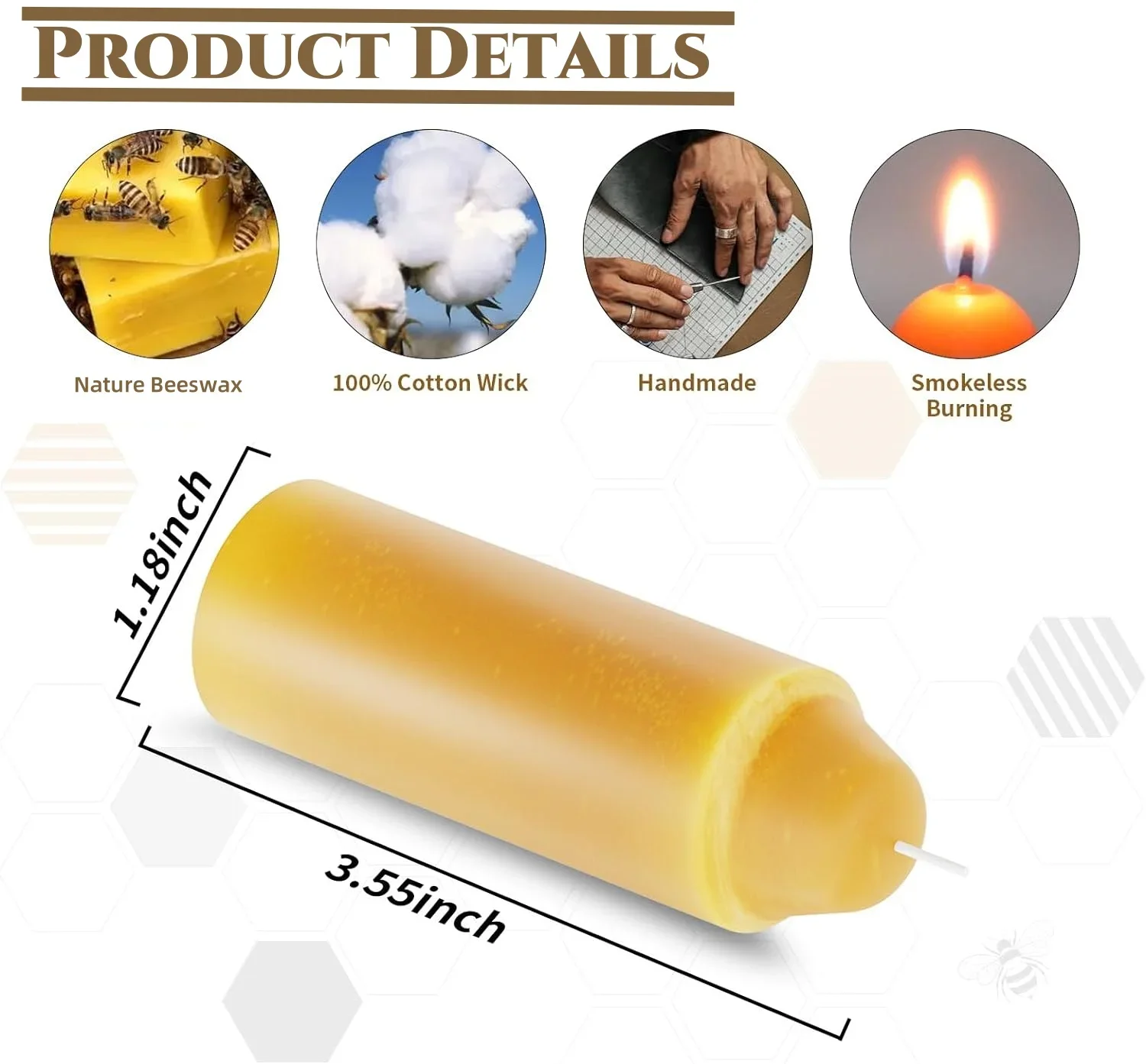 Imagem -06 - Handmade Beeswax Candles para Camping Velas sem Fumaça para Emergência ao ar Livre Table Dinner Decor 1230 Pcs