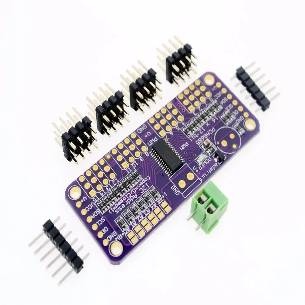 

PCA9685 16 Channel 12 Bit PWM Servo Driver Smart Electronics I2C Interface for Raspberry Pi DIY Servo Shield Module