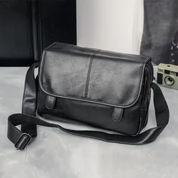 Bolsa de ombro de couro retrô para homens, bolsa lateral masculina, bolsa crossbody luxuosa, estilo coreano, frete grátis, legal