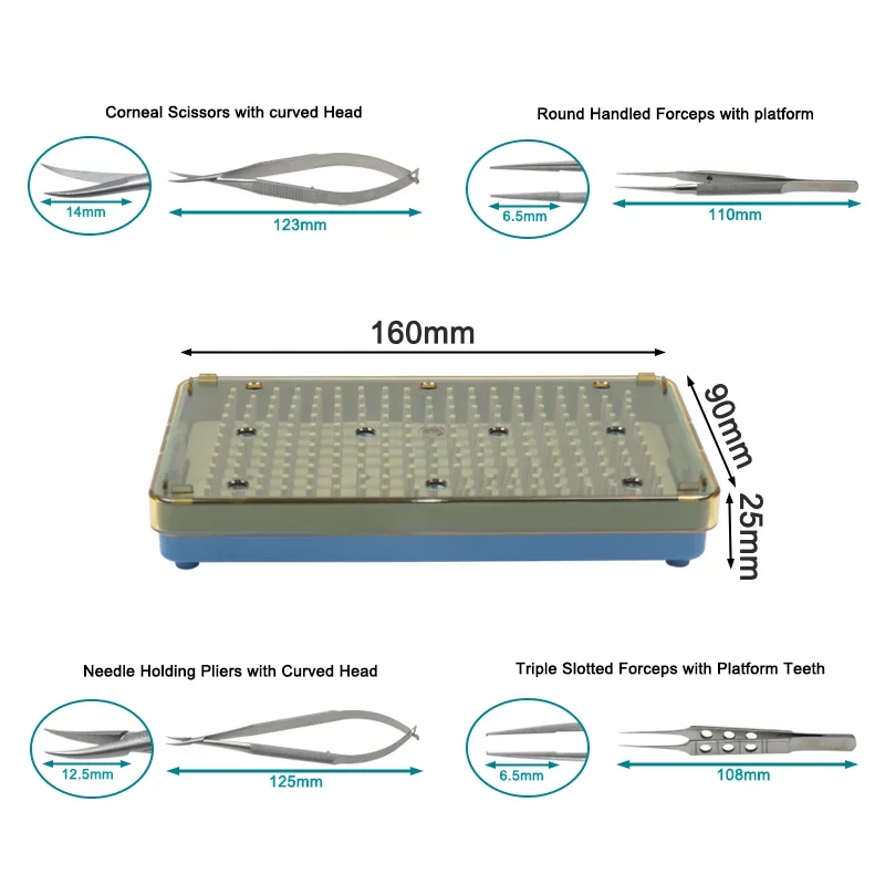 

Micro Scissors Toothless Forceps Micro Scissors Disinfection Box Eye Surgical Tools Double Eyelid Tools Stainless Steel