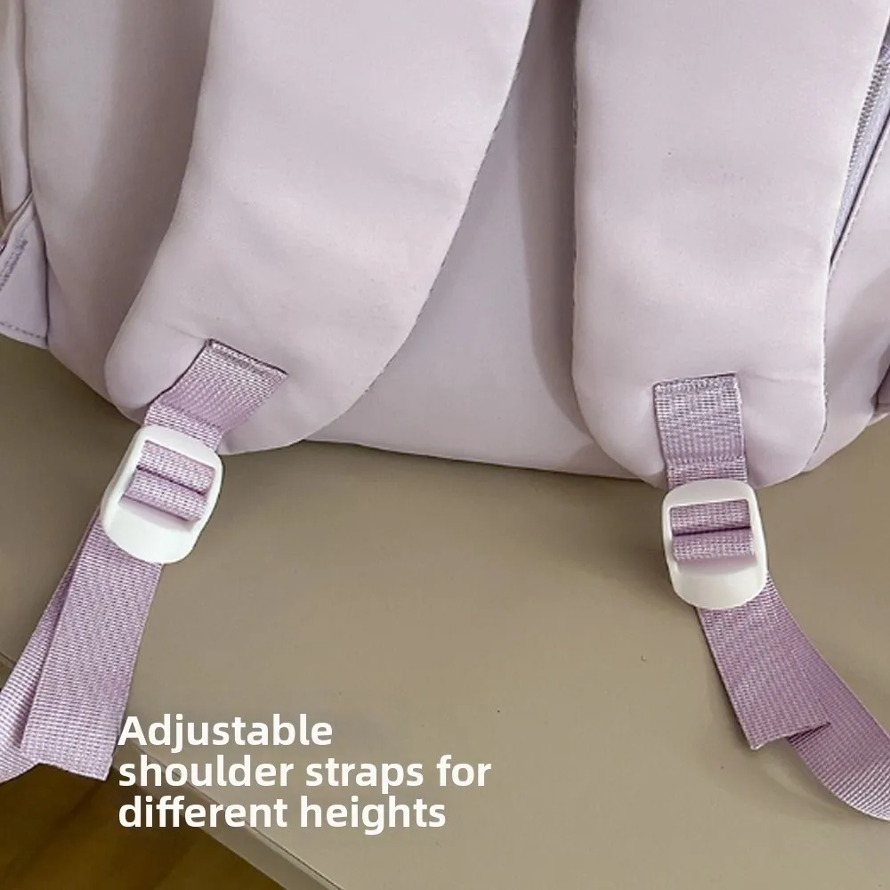 Stylish Large Capacity Student Schoolbag Bowknot Design Lightweight Preppy Knapsack Soft Nylon Student Bookbag For School