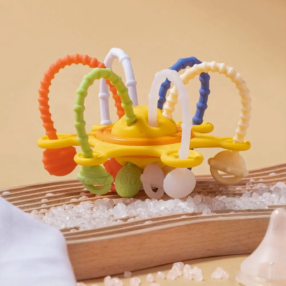 PP Baby Sensory Montessori Toys Grab Ball Sensory Development Silicone Pull String Toy Early Learning Appease