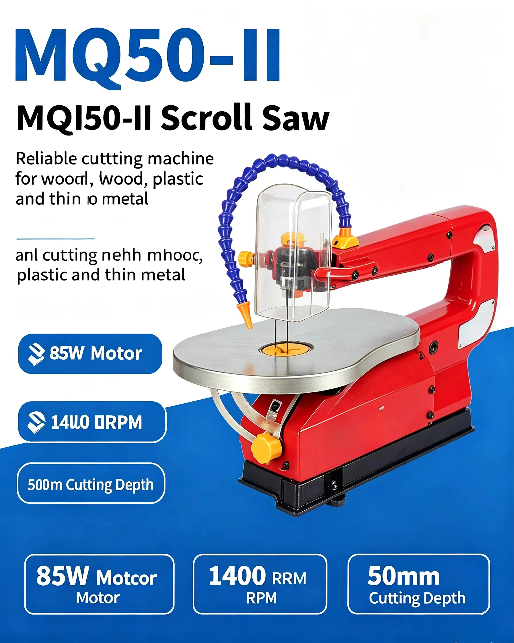 A Versatile Benchtop Woodworking Machine with an Electric Jigsaw a Miniature Wood Saw for Winding and Cutting