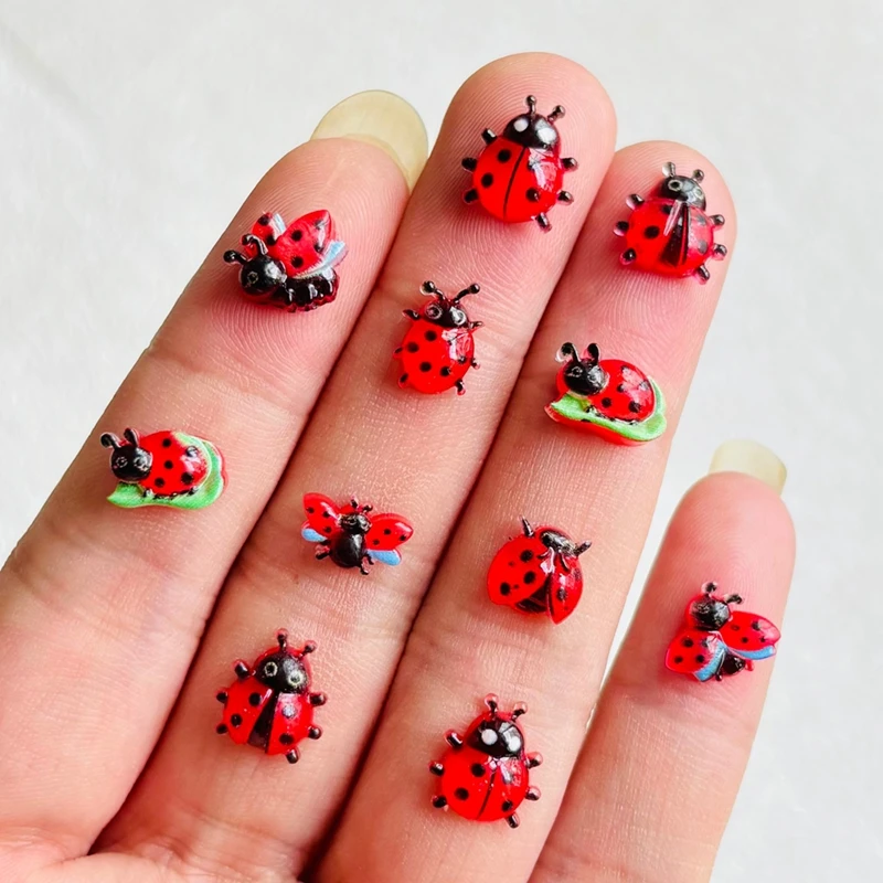 55 pieces of resin cute mini cartoon Beetle art nail DIY scrapbook decoration accessories A136