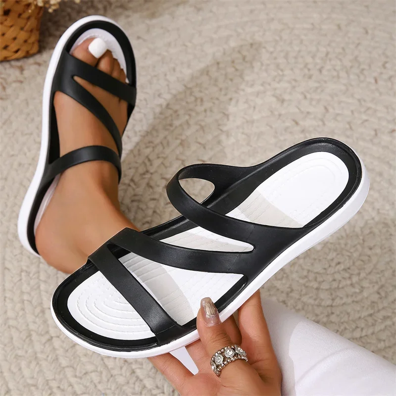 2024 New Summer Style Fashionable Comfortable Lightweight and Casual Flat-heeled Soft-soled Beach Sandals and Slippers