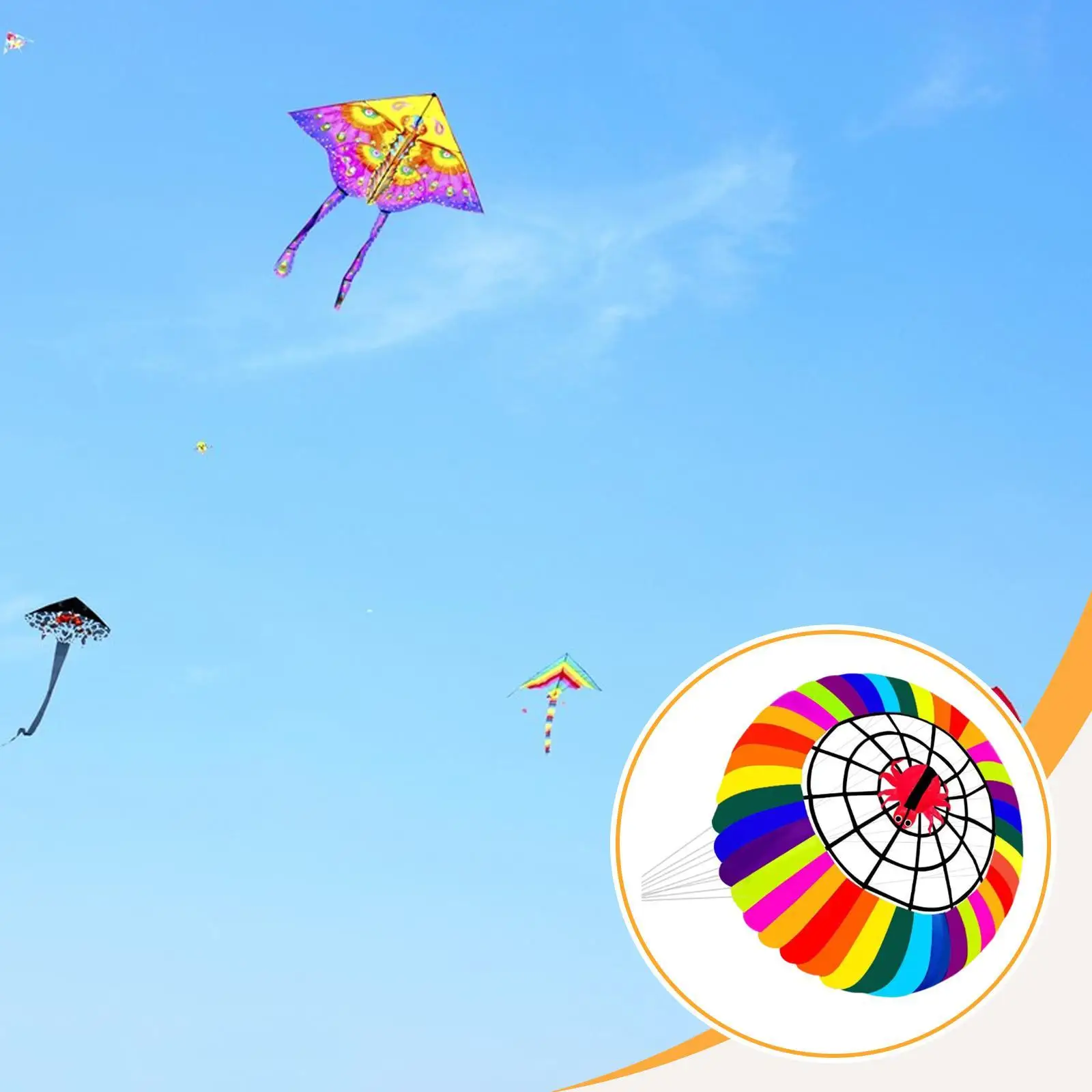 

Rainbow Ring Kite Parafoil Kite Entry Level No Skeleton Giant Colorful Large