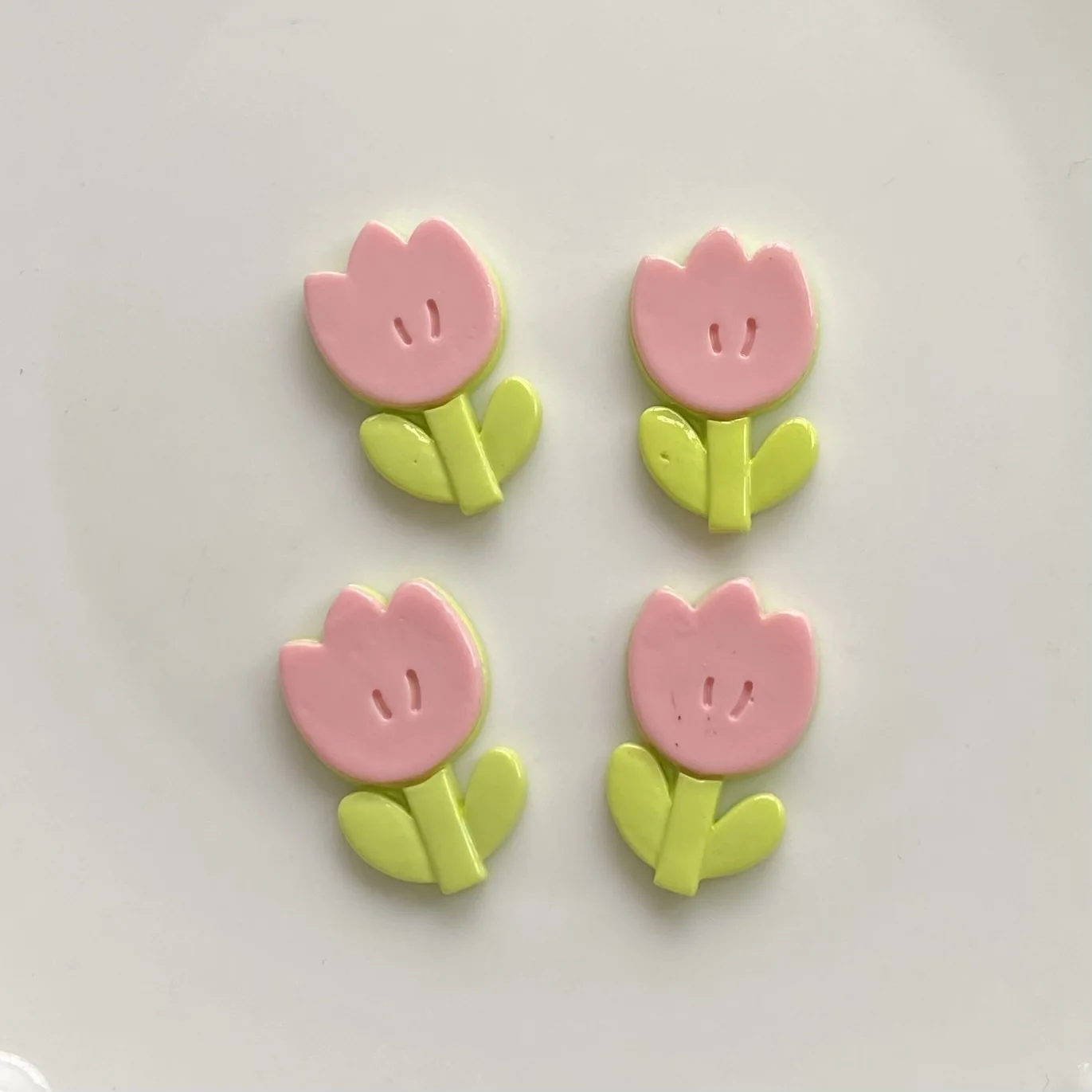 5pcs miniso series flower cartoon resin flatback cabochons diy crafts materials jewelry making charms