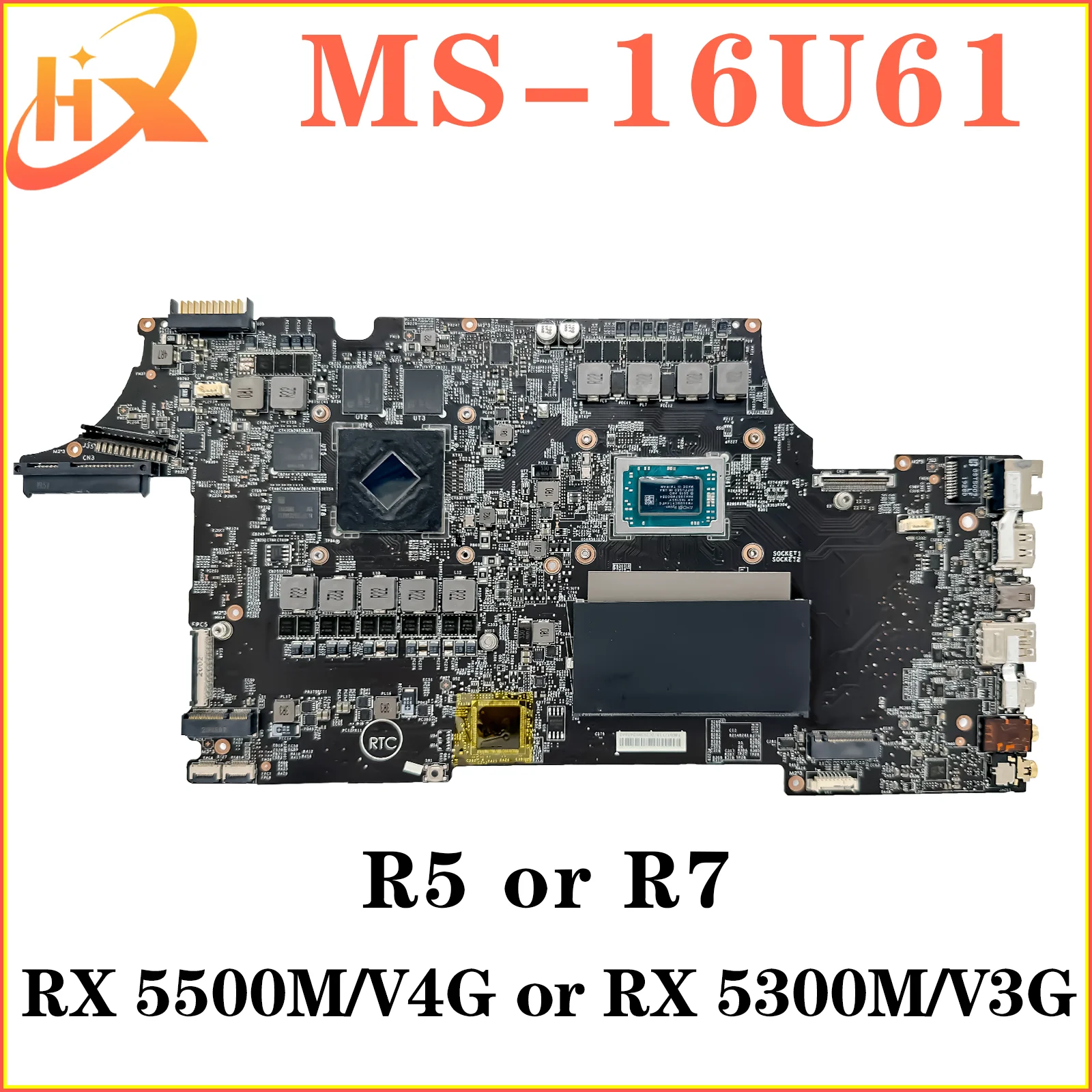 

Mainboard For MSI MS-16U61 MS-16U6 Alpha 15 Laptop Motherboard R5 R7 3th Gen RX5300M/V3G RX5500M/V4G