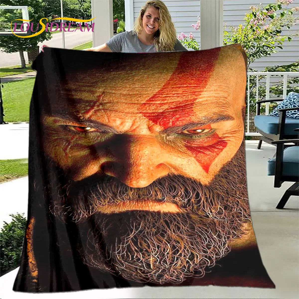 게임 신의 전쟁 게이머 부드러운 플러시 담요, 플란넬 담요 거실 침실 침대 소파 피크닉 커버 베티 데케